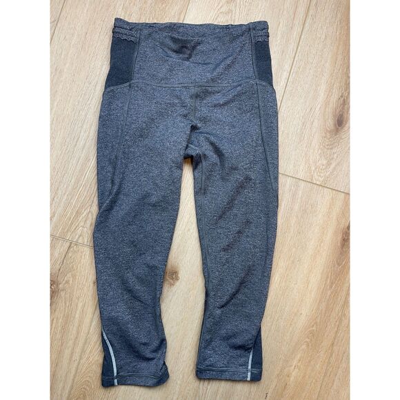 Lululemon Gray Panel Cropped Leggings Size 4 - Picture 1 of 5